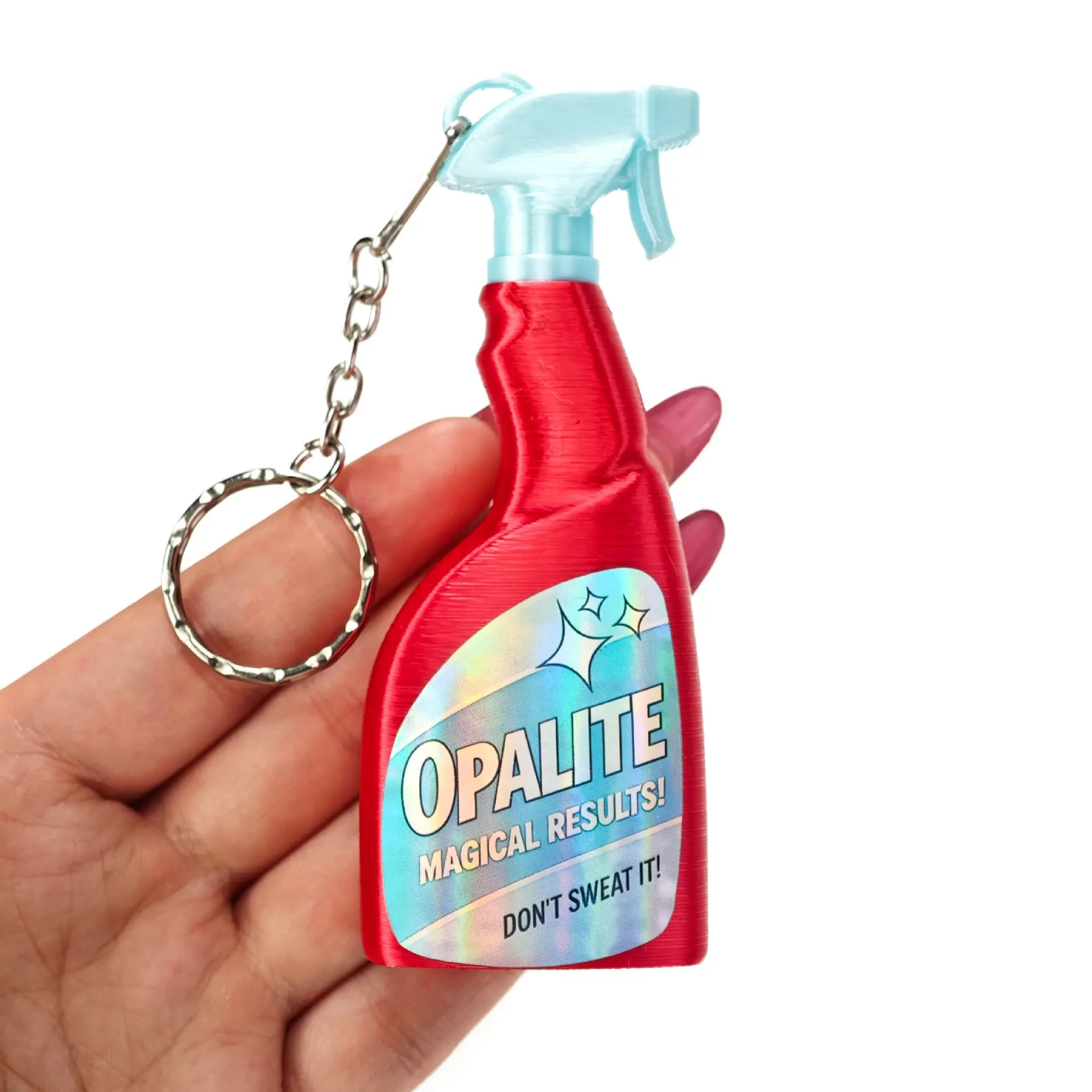 Funny Cleaning Bottle Keychain, Cute 3D Printed Laser Colorful Pendant, Unique Bag Charm, Trendy Creative Gift, Fun Accessory for Everyday Use
