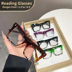 5 Pcs Large Frame Reading Glasses, Fashionable High-Definition Lenses, Comfortable Portable Women's Magnifying Glasses, Daily Office Essential