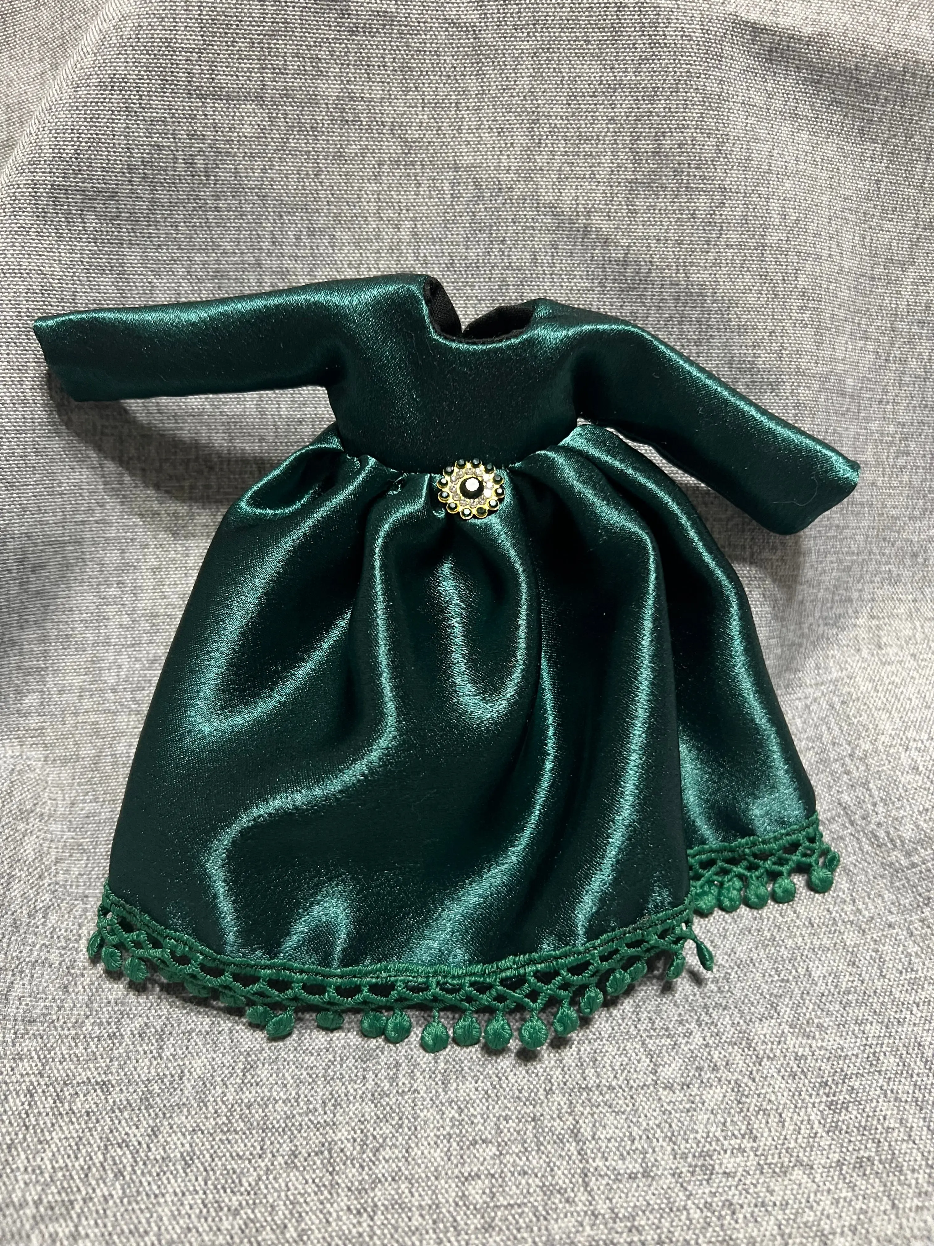 Emerald Satin Dress - fits BJD 1/6 Scale Fashion Doll