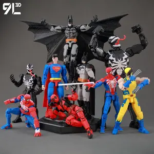 9L3D Printed Deadpool Wolverine Batman Spider-Man Venom Action Figures Dummy13 Lucky13 T13  Anime Model Toys Collectors Gifts​