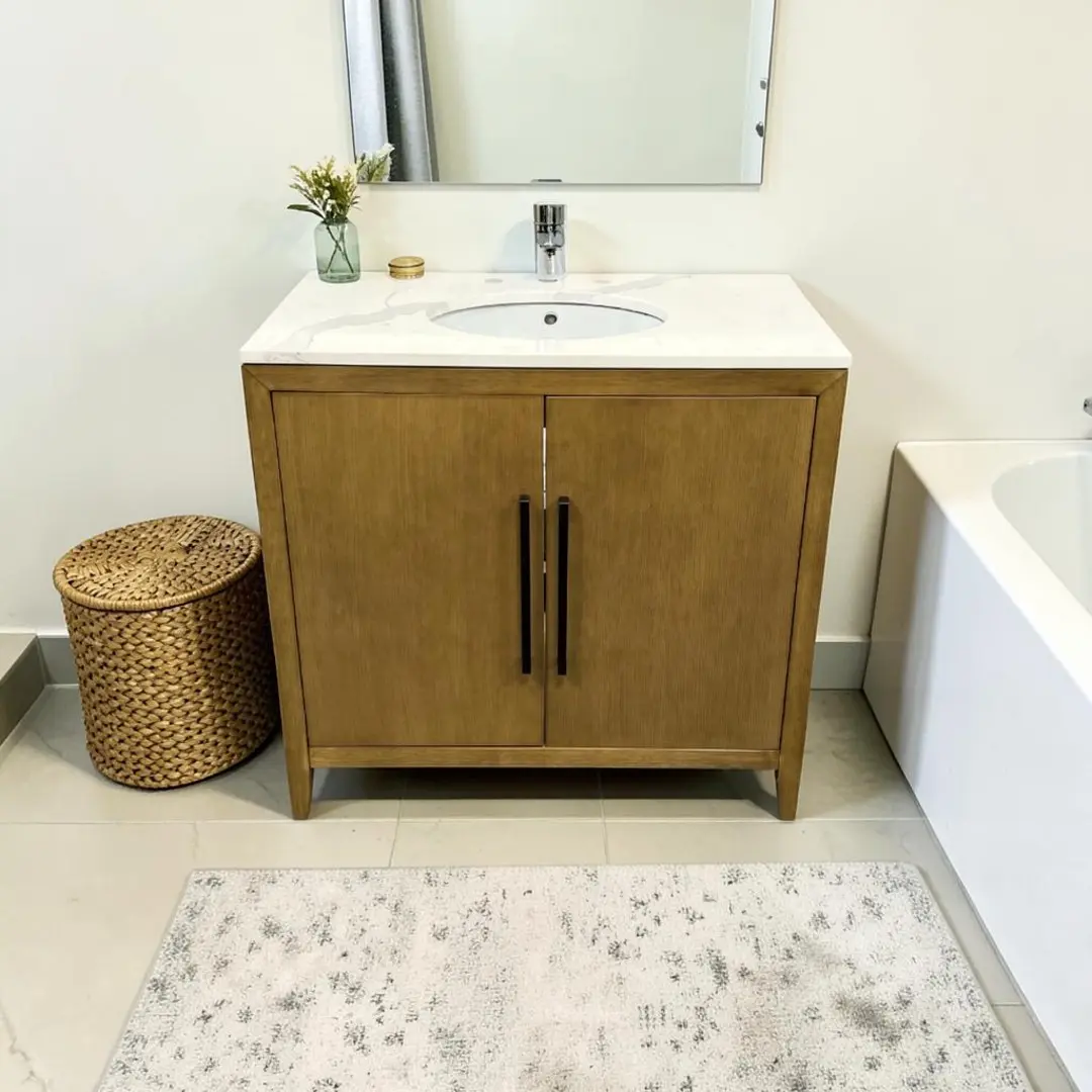 Highbury Furnishings Alsup 36'' Single Bathroom Vanity with Quartz Top