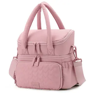 9L Lunch Bag - Double Deck Insulated, Quilted Puffer Tote, Leakproof, Durable & Reusable, Perfect for Work, Picnic, Travel & Meal Prep