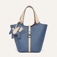 Blue with Almond White