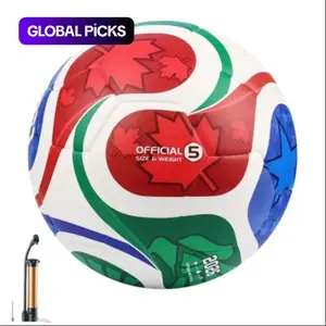 Size 5 Soccer Ball, Football - Soft Cover - Official Size and Weight Soccer Ball Perfect for Youth and Adults - Air Pump Included #GLOBAL PICKS