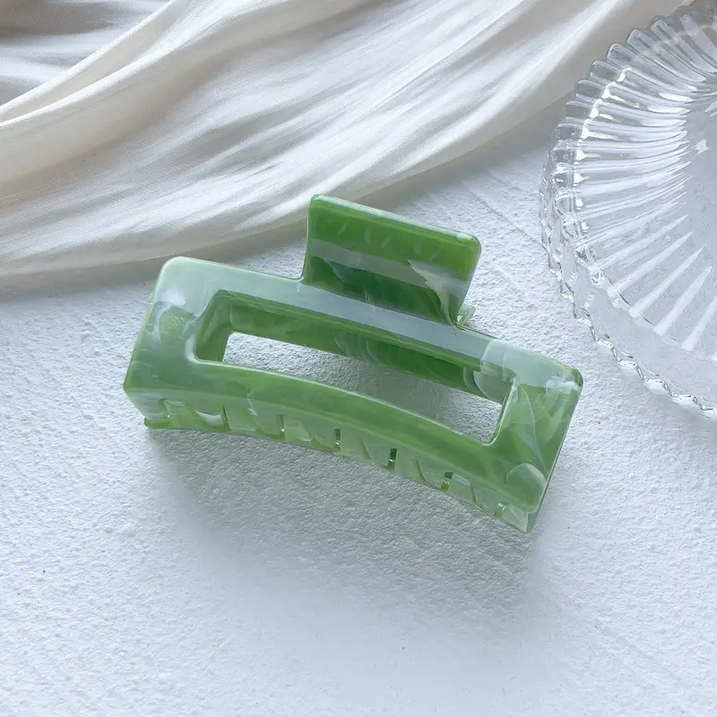 1pc Multi Color Rectangle Flat Claw Clips, Colorful Non-Slip Strong Hold Jaw Hair Clamps, Styling Accessories for Women Girls Thin Thick Hair, Super Cute Clips, Fashion Hair Accessories