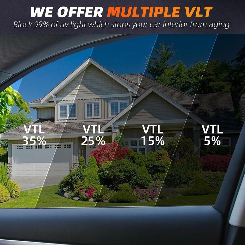 Dazone Uncut Roll Car Window Tint Film Car Windshield Sun Shade Film for Privacy Sun & Glare Protection UV Heat Blocking, Scratch Resistant