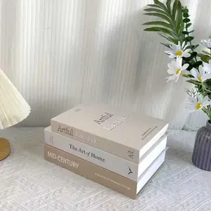 Modern Minimalist Coffee Table Decorative Books Set, Origami-Style Handmade Storage Ornament, Geometric Designs, Fresh Literary Style Decor for Home, Hotel and Office