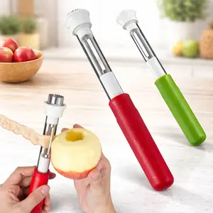 2-in-1 Apple Corer & Peeler Tool – Stainless Steel Fruit Core Remover for Apples, Pears & Veggies, Easy One-Click Core Extraction Kitchen Gadget