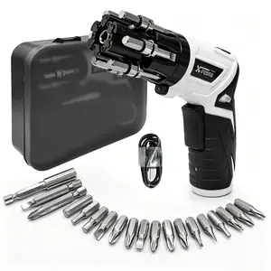 VerveWave 3.6V Cordless Screwdriver, Portable Electric Screwdriver, Rechargeable, Led Lighting, 180-Degree Rotation, Max 3.5n.M, 19 Bits