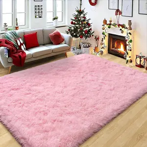 Area Rugs For Living Room, Ultra Soft Large Shag Living Room Rug Fluffy Rug Carpet For Bedroom, Plush Modern Floor Rug For Kids Room Fuzzy Rug For Home Decor Aesthetic, Pink