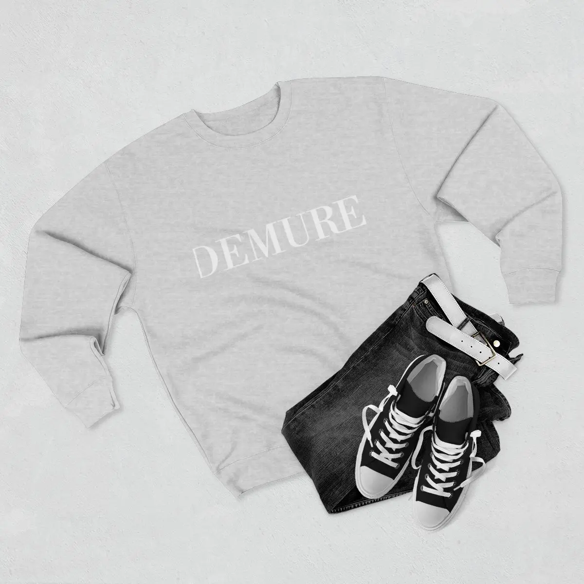 Demure Unisex Crewneck Sweatshirt -Trendy