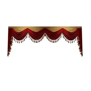 European Style Curtain Header, Customizable Floor-To-Ceiling Window Drapery, American Vintage Hanging Decorative Curtain, Tassel Decor Curtain