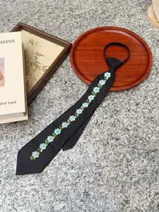 Original Handmade Embroidered Tie, Perfect Gift, Women's Suit Accessory, Elegant Business Wear, Soft and Refined Style