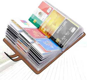 RFID Credit Card Holder Business Card Organizer , with 96 Card Slots Credit Card Protector for Managing Your Different Cards to Prevent Loss or Damage (Black)