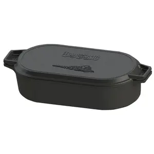 Bayou Classic 7477 6 Quart Large Cast Iron 17 In x 9.25 In Oval Fryer with Lid Cookware Frying