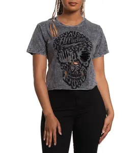 Affliction Women's T-shirt Rock N Skull