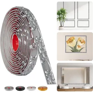 16.4FT x 1.02''  Peel and Stick Crown Molding Trim - Flexible Mirror Trim Peel and Stick, Self-Adhesive Decorative  for Frames & Cabinets