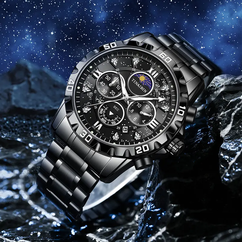 Watches For Men Chronograph Business DressQuartzStainless Steel Water Resistant Luminous DateWristwatch,Design Watch, Fashion Watch,