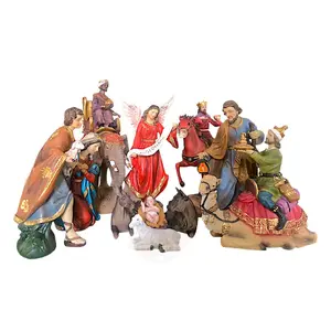 Nativity Set 11 Pieces 12 Inches Tall Baby Jesus And 3 Kings On Camel Horse And Elephant Religious Decor Decoration Figures Christmas /Nacimiento De 11 Pieces 12 Pulgadas De Alto Con Los 3 Reyes Magos En Camello Caballo Y Elefante