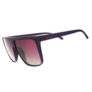 goodr Keeping a High Profile Large Size (Fly G) Solid Dark Purple Frame with Purple Lens, UV400, No Slip No Bounce No Tangle
