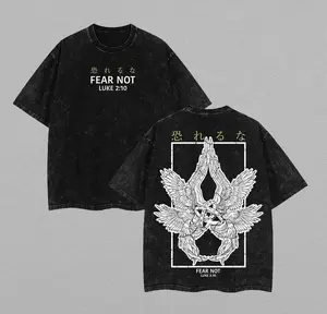 valentine shirts Fear Not Luke 2:10 Seraphim Washed T-Shirt, Jesus T-Shirt, Jesus Tee, Christian Apparel Streetwear Gym Menswear Oversized Top Men or Women