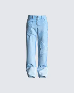 Suzie Blue Butterfly Denim Pant
