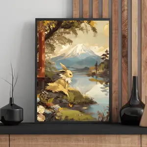 Jolteon Poster, Anime Wall Art, Bedroom Decor, Unframed Artwork