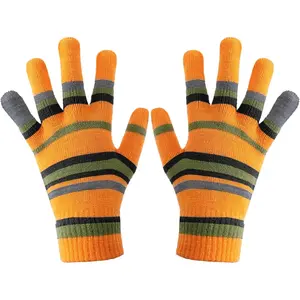 Halloween Movie Cosplay Stuff Striped Orange And Green Fuzzy Gloves Accessories