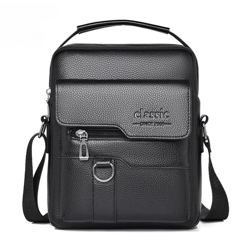Maxoner Men's Minimalist Waterproof Leather Crossbody Messenger Bag - Small Adjustable Strap Shoulder Bag, Men's Accessory for 9.7" iPad, Work Office Use [Local Delivery], Waterproof Leather Bag