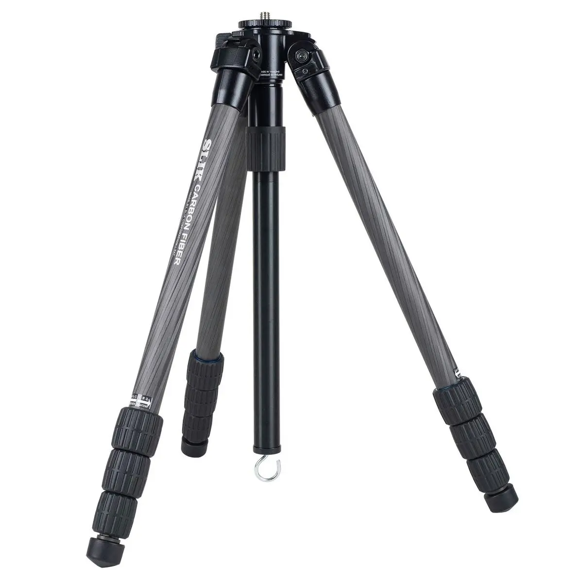 Slik PRO CF-734 4-Section Carbon Fiber Tripod,64.9" Max Height, Black, Equipment, Lock