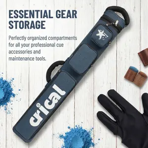 Professional Billiard Cue Carry Bag, Large Capacity Design for 2 Butts & 4 Shafts, Waterproof PU Leather, Adjustable Shoulder Strap