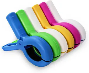 6 Pack Large Beach Towel Clips for Chairs | Heavy Duty Jumbo Clips for Pool & Cruise Chairs | Windproof Colorful Towel Holders for Beach, Pool & Travel