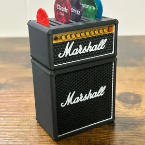 Mini Half Stack Amp Guitar Pick Holder – Holds 11 Picks with Extra Storage