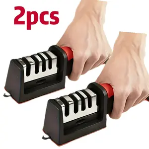 Buy one, get one free. Multifunctional four-stage sharpening stone for easily and quickly sharpening dull knives. Ceramic sharpening stone — easy to hang, a kitchen essential, great for summer home items, Mother’s Day gift