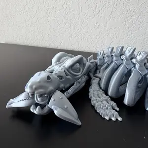 Articulated 3D Printed Mosasaurus Skeleton – Poseable Sea Dinosaur Display