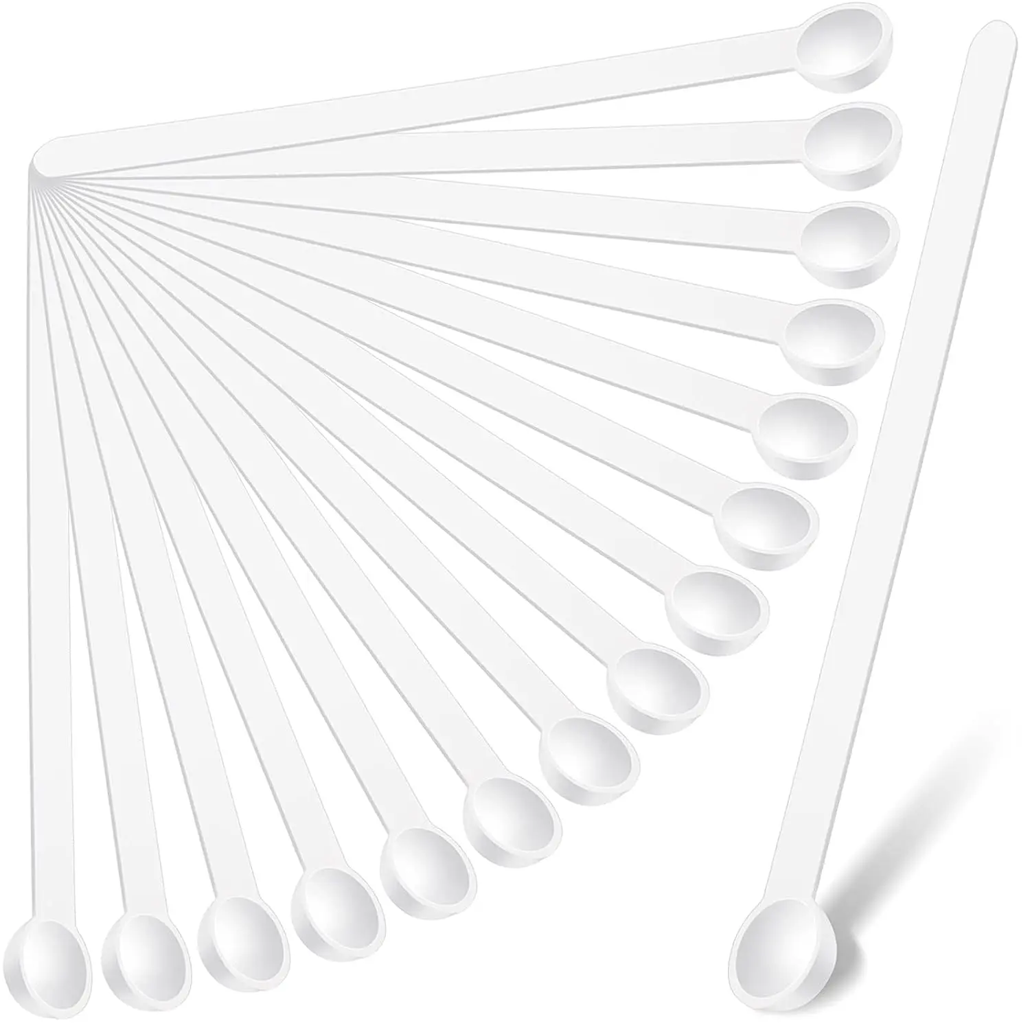 1/32 Teaspoon Micro Scoops 150 Milligram Mini Measuring Spoons Tiny Little Plastic Scoop For Measuring Cosmetics, Medicines, Powders, Glitter And Seasoning (White,16 Pieces)