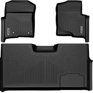 YITAMOTOR Floor Mats Fit for 2010-2014 Ford F150 Super Crew Cab with 1st Row Bucket Seat, TPE All-Weather F-150 Truck Liners, 1st & 2nd Row