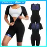 Sauna Suit for Women Waist Trainer 3 in 1 Full Body Shaper Workout Jumpsuit Sauna Wear Sports Athletic Training Apparel Gym Clothes Sauna Suit Set, Women Sportswear