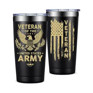 Veteran of The United States Army Tumbler, Army Gifts for Men, Fathers Day Thank You for Your Gift for Dad, Grandpa, Veteran Tumbler Cup 20oz