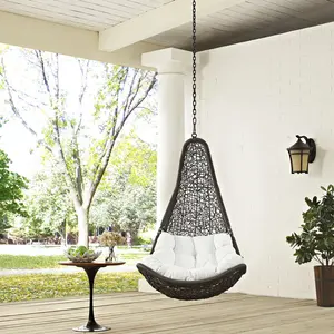Modway Abate Outdoor Patio Swing Chair Without Stand in Gray White