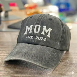 Personalized Dad Mom Embroidered Hat, Custom Est Year Baseball Cap, Vintage Baseball Cap for New Parents Gifts, Father's/Monther's Day Gift