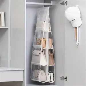 Multi-layer Hanging Handbag Organizer, 1CountSpace Saving Handbag Storage Bag, TransparentPurse Organizer For Wardrobe Closet