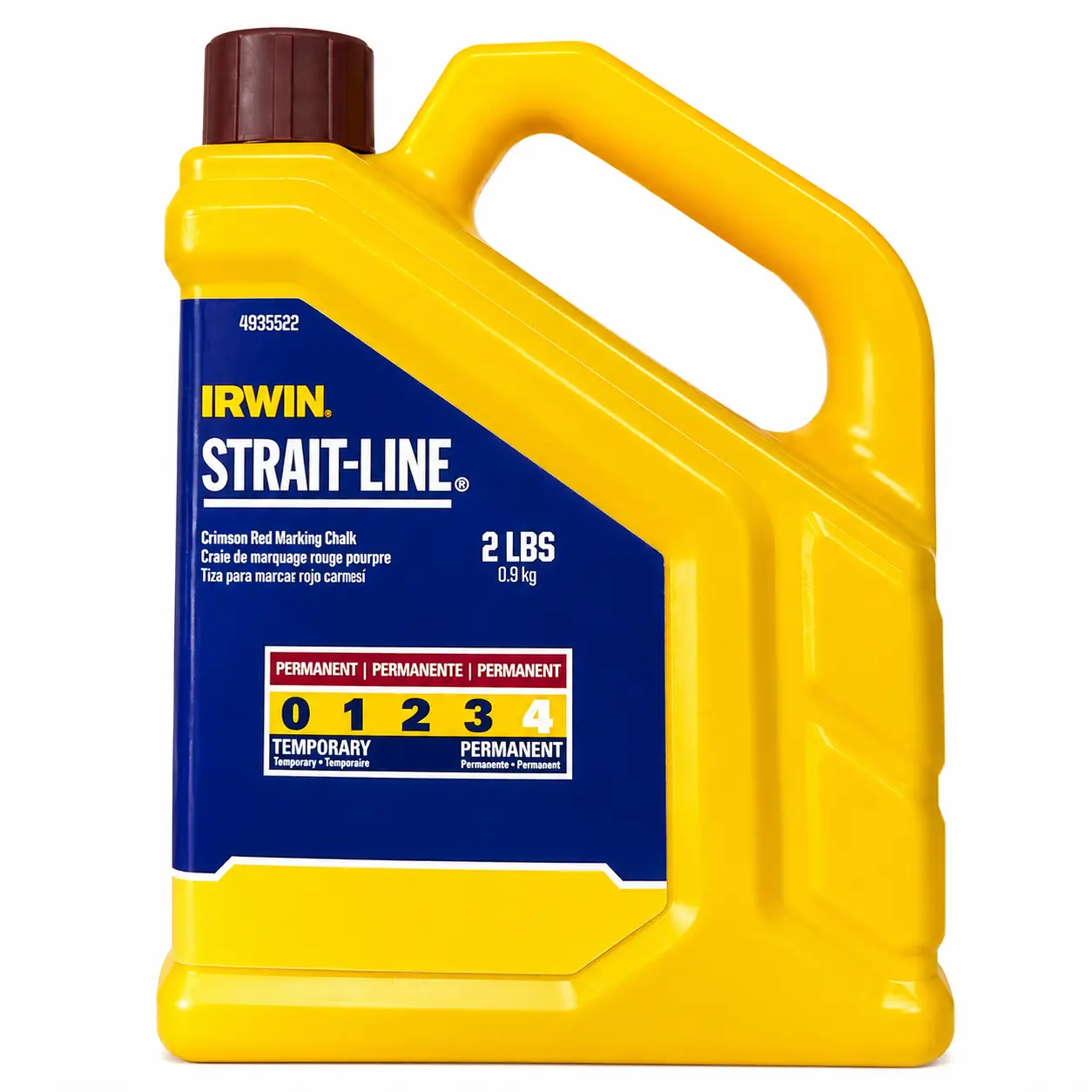 IRWIN Strait-Line Crimson Red Marking Chalk 2 LB – Tiza Roja Permanente para Framing, Roofing y Construcción