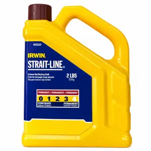 IRWIN Strait-Line Crimson Red Marking Chalk 2 LB – Tiza Roja Permanente para Framing, Roofing y Construcción