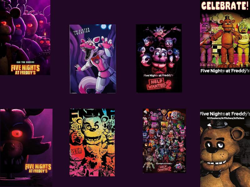 Five Nights at Freddy's Poster Freddy Wall Poster for Kids Room Bedroom Decor Game Lovers Canvas Art Print Ideal Birthday Gifts for Boys Girls