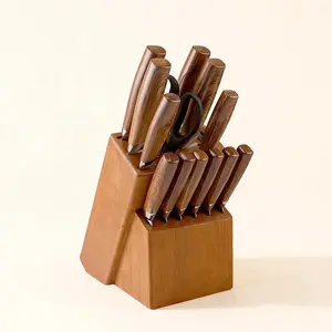 Cooking Beginner Friendly 14-Piece Knives Kitchen Set | Ultra Sharp Knives for Men with Multicolor Sharpener & Block | Food-Grade Stainless Steel | Basic Kitchen Gadgets Kitchen Accessories Kitchen Supplies Cutting