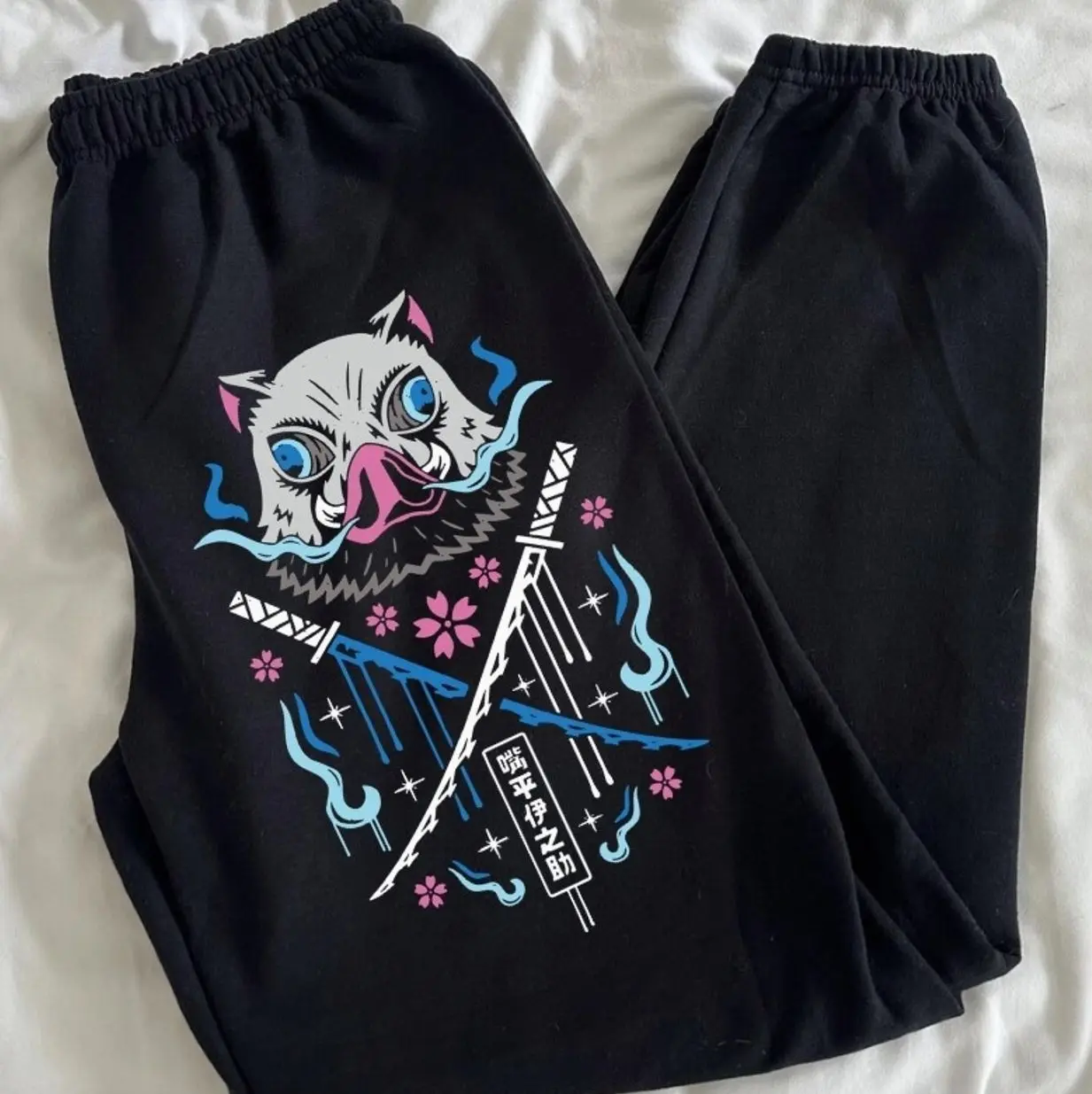 Demon Slayer Inosuke Sweatpants Anime Graphic Heavy Blend Unisex Joggers Retro Cotton Pants Classic Soft Breathable Comfortable Everyday Wear TML1Y