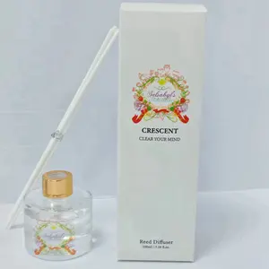 PRE-ORDER Crescent Reed Diffuser - 100ml glass bottle of Luxury Fragrance NOTES: Leather, Iris, Vetiver & Musk — with fiber reeds for Home Fragrance (scent imitation of “my way”). Last 6-8 months * restocks 6/15 ships immediately upon restock