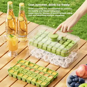 32/64/96 Ice Cube Tray, Press-Down Ice Mold, Ice Cubes Maker, Food Grade, Large Capacity, Easy Release, Ideal for Whiskey, Cocktails, Fruit Ice, Kitchen Essential