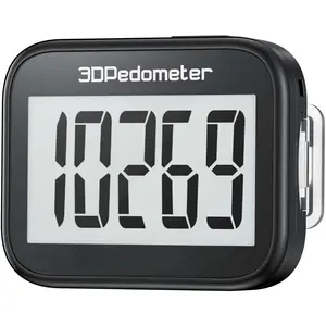 P-PDT02    3D Pedometer for Walking, Simple Step Counter with Large Digital Display, Step Tracker with Removable Clip Lanyard, Accurately Track Steps for Men Women Kids Adults Seniors